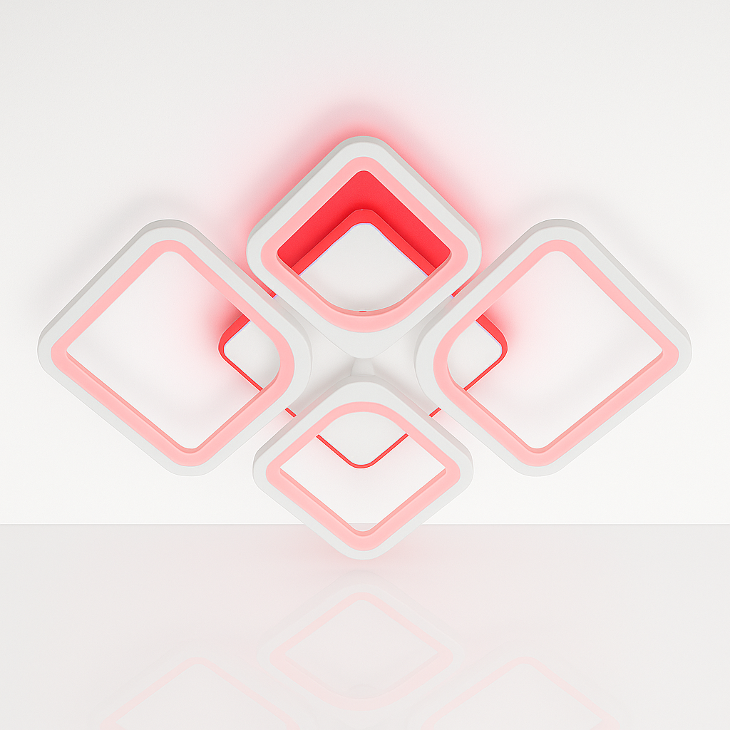 Лед люстра Vatan Light 120W до 20 м² колір Білий 1115/2+2 WH 3color, фото 1