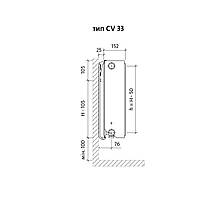 Сталевий радіатор PURMO Ventil Compact 33 500x 500 Ниж. (F073305005011300), фото 3