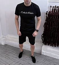 Літній чоловічий костюм Calvin Klein шорти та футболка, брендовий спортивний костюм Кельвін Кляйн на літо чорний, фото 3