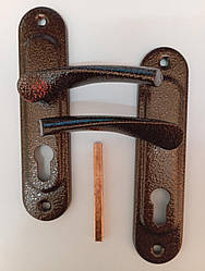 Ручка дверна на планці Аріко міжвісь 55 мм мідь