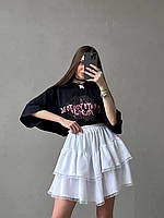 Стильная женская юбка зефирка мини ткань : креп жатка мод 1544