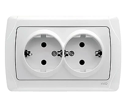 Розетка подвійна із заземленням VIKO Carmen (білого кольору)