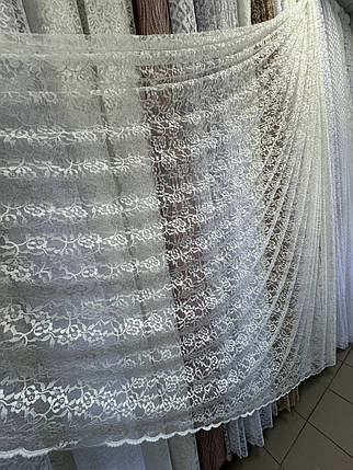 Тюль гепюр сітка No1017 молочний оптом, фото 1