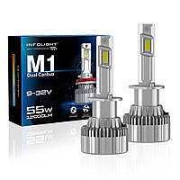 Світлодіодні лампи "INFOLIGHT" M1 (H1) (12000Lm)(6000K)(55W)(9-32V)(Dual Canbus)