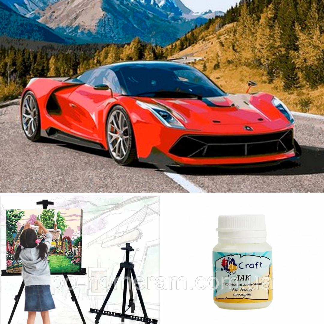 Картини за номерами в Одесі й Одеській області — набір із розмальовування, мольберта та лаку, фото 1