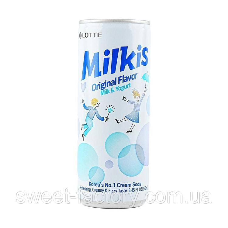 Газований напій Lotte Milkis Cream Soda Original Milk & Yogurt 250ml, фото 1