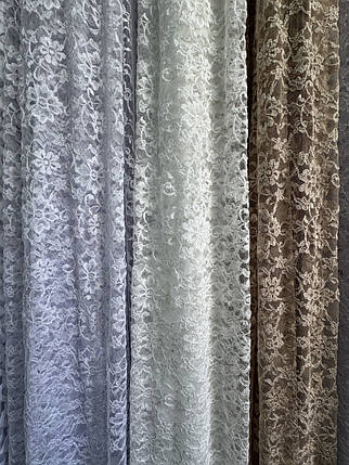 Тюль гепюр сітка No1009 молочний оптом, фото 2