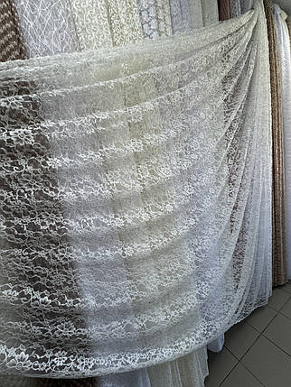 Тюль гепюр сітка No1009 молочний оптом, фото 1