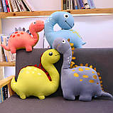 Плюшевий динозавр сірого кольору RESTEQ 25 см. Іграшка динозавр. Іграшка Диплодок, фото 2