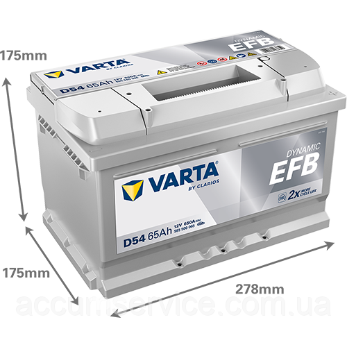 Акумулятор VARTA DYNAMIC EFB 565 500 065 D54
