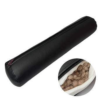 Валик з екошкіри для кушетки та масажного столу, розмір 45*10*10, колір чорний