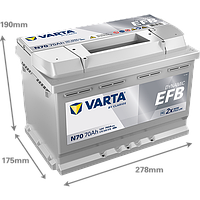 Акумулятор VARTA DYNAMIC EFB 570 500 076 N70