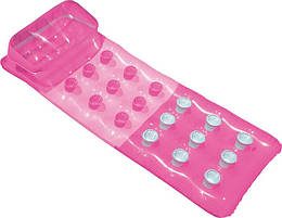 Надувний матрац для плавання Кольоровий склянки Intex 58890 з подушкою  Рожевий