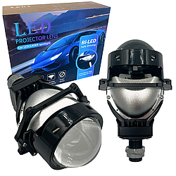 Автомобільні світлодіодні Bi-LED Білед лінзи 3 дюйми ЛЕД 60W 5500K 12V (2шт) Діодна лінза універсальна