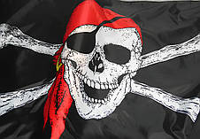 Піратський прапор. Прапор піратів. Jolly Roger RESTEQ. Прапор Череп та кістки 150*90 см поліестер. Веселий Роджер, фото 4