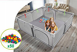 Дитячий манеж 150x180 см з ручками та 50 м'ячами Harmony
