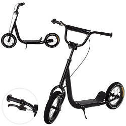 Самокат великі два колеса SR 2-046 з ручним гальмом  Чорний