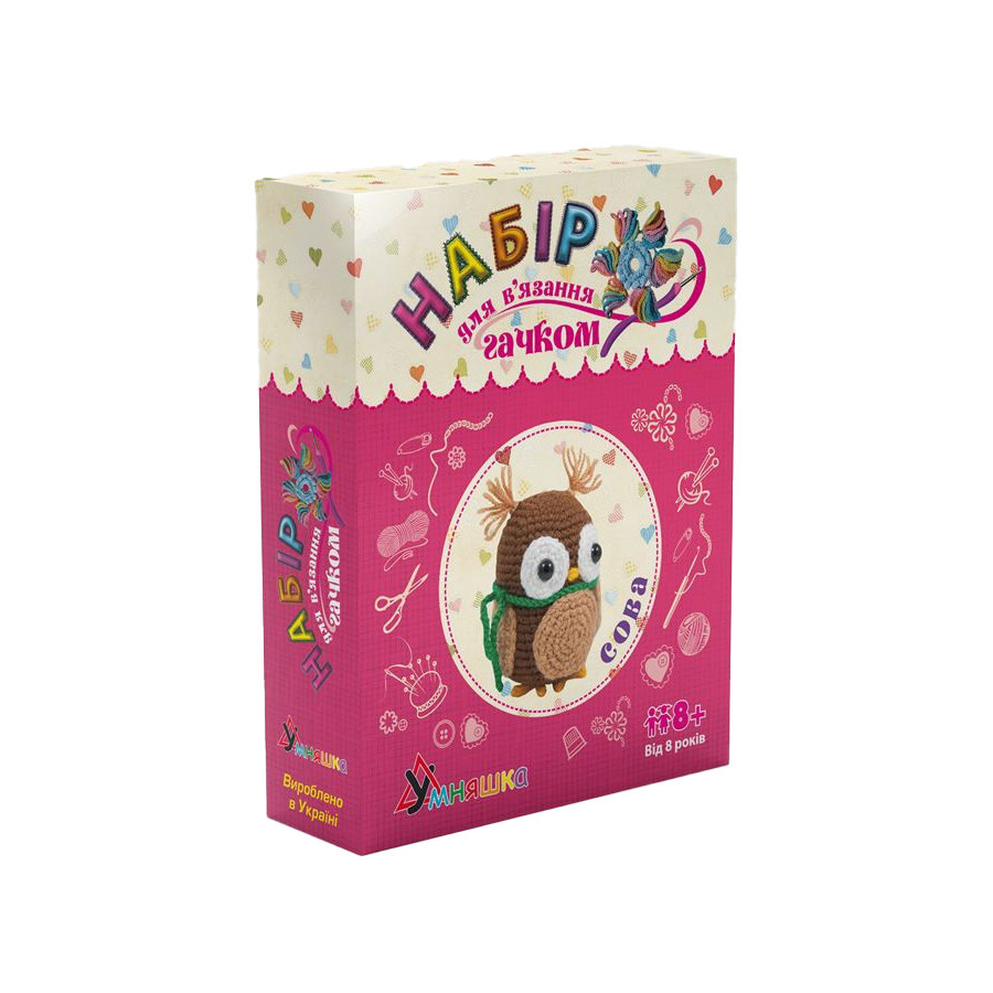 Дитячий набір для творчості "Сова" BK-002 в'язання гачком, фото 1