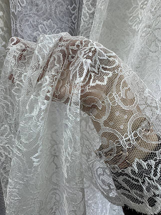 Тюль гепюр сітка No1013 молочний оптом, фото 2