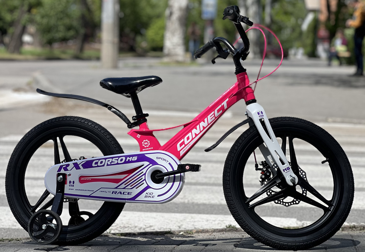 Велосипед дитячий 18" Corso Connect MG-18359 рожевий на зріст 105-115 см