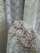 Тюль гепюр сітка No1007 молочний оптом, фото 3