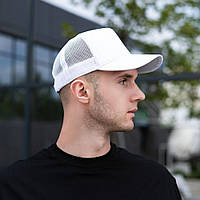 Хлопковая тонкая мужская бейсболка с сеткой на лето простая однотонная кепка тракер на каждый день для парней