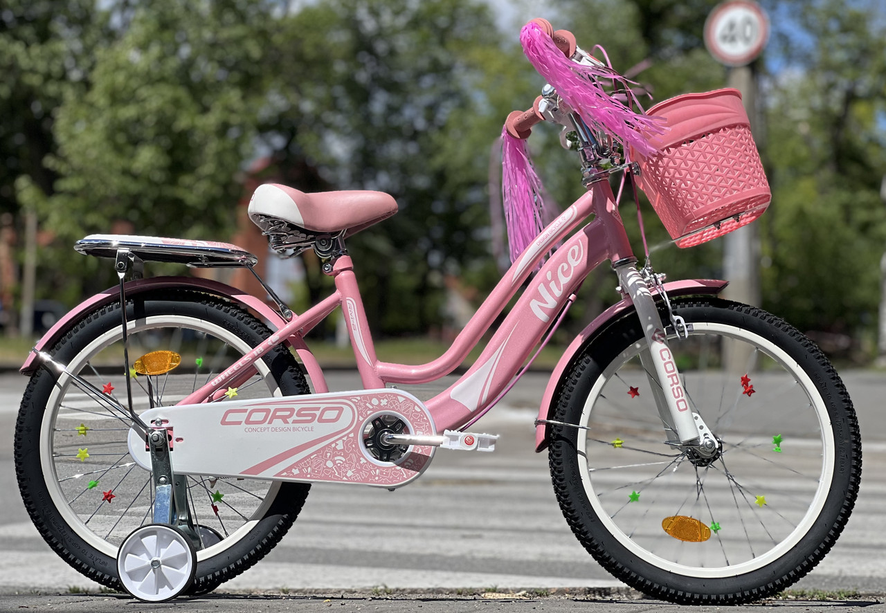 Дитячий велосипед 18" Corso Nice NC-18112 на зріст 105-115 см рожевий