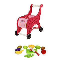 Продуктовий візок і продукти на липучках 889-137 /138 Рожевий