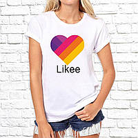 Женская футболка с принтом Сердце "Likee" Мерч Push IT