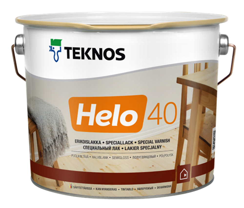 Лак уретан-алкідний для підлоги та яхт TEKNOS Helo 40 напівглянцевий, 0,9л