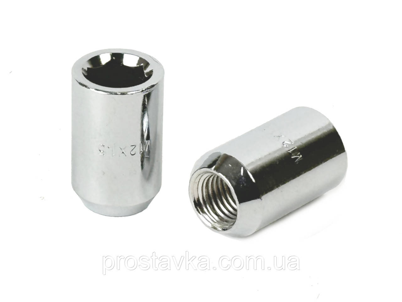 Гайка колісна M12X1,50 Хром висота 30 мм Конус, внутр. 12 мм шестигран., D=20 мм, фото 1
