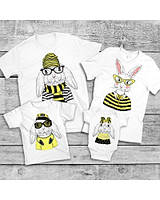 Футболки Фэмили Лук Family Look для всей семьи "Зайцы в полосатой одеждой" Push IT