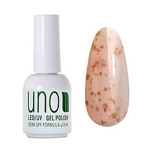 Базове кольорове покриття для нігтів з золотими пластівцями. AFINE BASE, 12 ml. №02