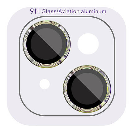 Захисне скло Metal Classic на камеру (у упак.) для Apple iPhone 15 (6.1") / 15 Plus (6.7") Салатовий / Light Green, фото 1