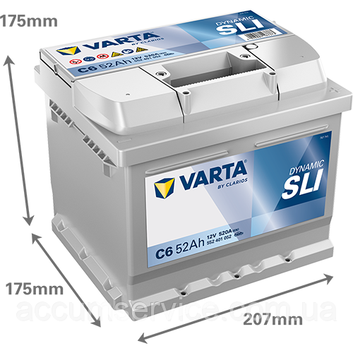 Акумулятор VARTA DYNAMIC SLI 552 401 052 C6