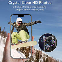 Захисне скло Metal Classic на камеру (у упак.) для Apple iPhone 16 Pro (6.3") / 16 Pro Max (6.9") Бузковий / Rainbow, фото 6