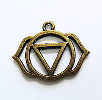 Підвіски металеві FInding Кулон чакра буддизм Антична бронза 29 мм x 23 мм