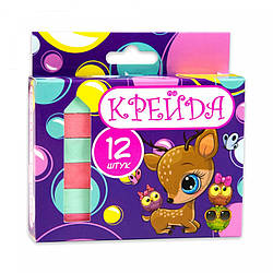 Крейда "Квадрат шкільний" 50114, 12 штук, різнокольорова