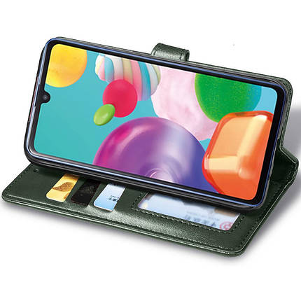 Шкіряний чохол-книжка GETMAN Gallant (PU) для Oppo A98 Зелений, фото 3