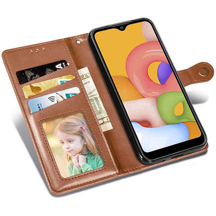 Шкіряний чохол-книжка GETMAN Gallant (PU) для Oppo A38 / A18 Коричневий, фото 2