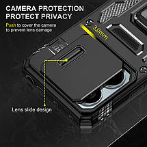 Ударостійкий чохол Camshield Army Ring для Xiaomi Redmi Note 13 Pro 4G / Poco M6 Pro 4G Чорний / Black, фото 2