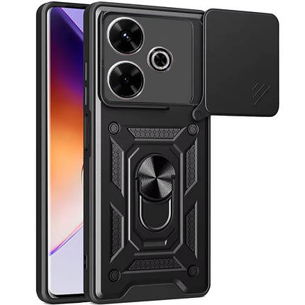 Ударостійкий чохол Camshield Serge Ring для Xiaomi Redmi 13 4G / Poco M6 4G Чорний, фото 1