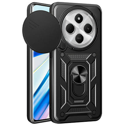 Ударостійкий чохол Camshield Serge Ring для Xiaomi Redmi 14C / A4 / Poco C75 Чорний, фото 1
