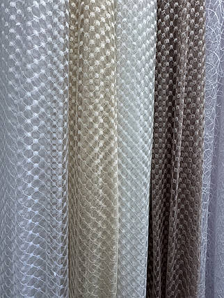Тюль гепюр сітка No1011 коричневий, фото 3
