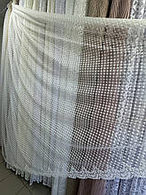 Тюль гепюр сітка No1011 молочний оптом