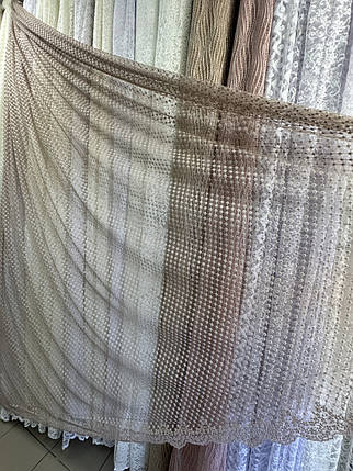 Тюль гепюр сітка No1011 коричневий, фото 1