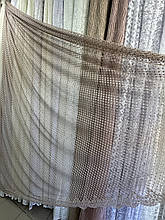 Тюль гепюр сітка No1011 коричневий оптом