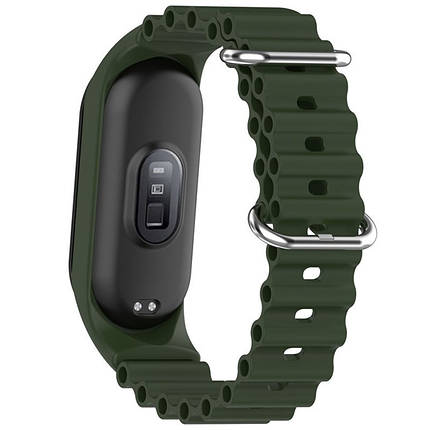 Ремінець Ocean Band для Xiaomi Mi Band 3/4/5/6/7 Зелений / Dark Olive, фото 4