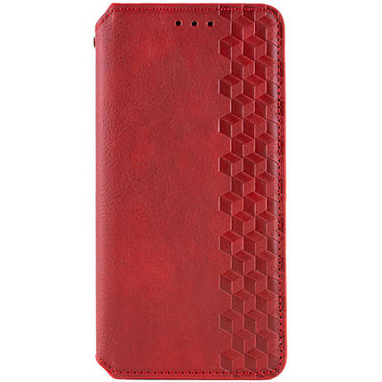 Шкіряний чохол-книжка GETMAN Cubic (PU) для Realme 10 4G Червоний, фото 1