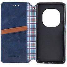 Шкіряний чохол-книжка GETMAN Cubic (PU) для Xiaomi Redmi Note 14 Pro 5G / 14 Pro+ Синій, фото 4
